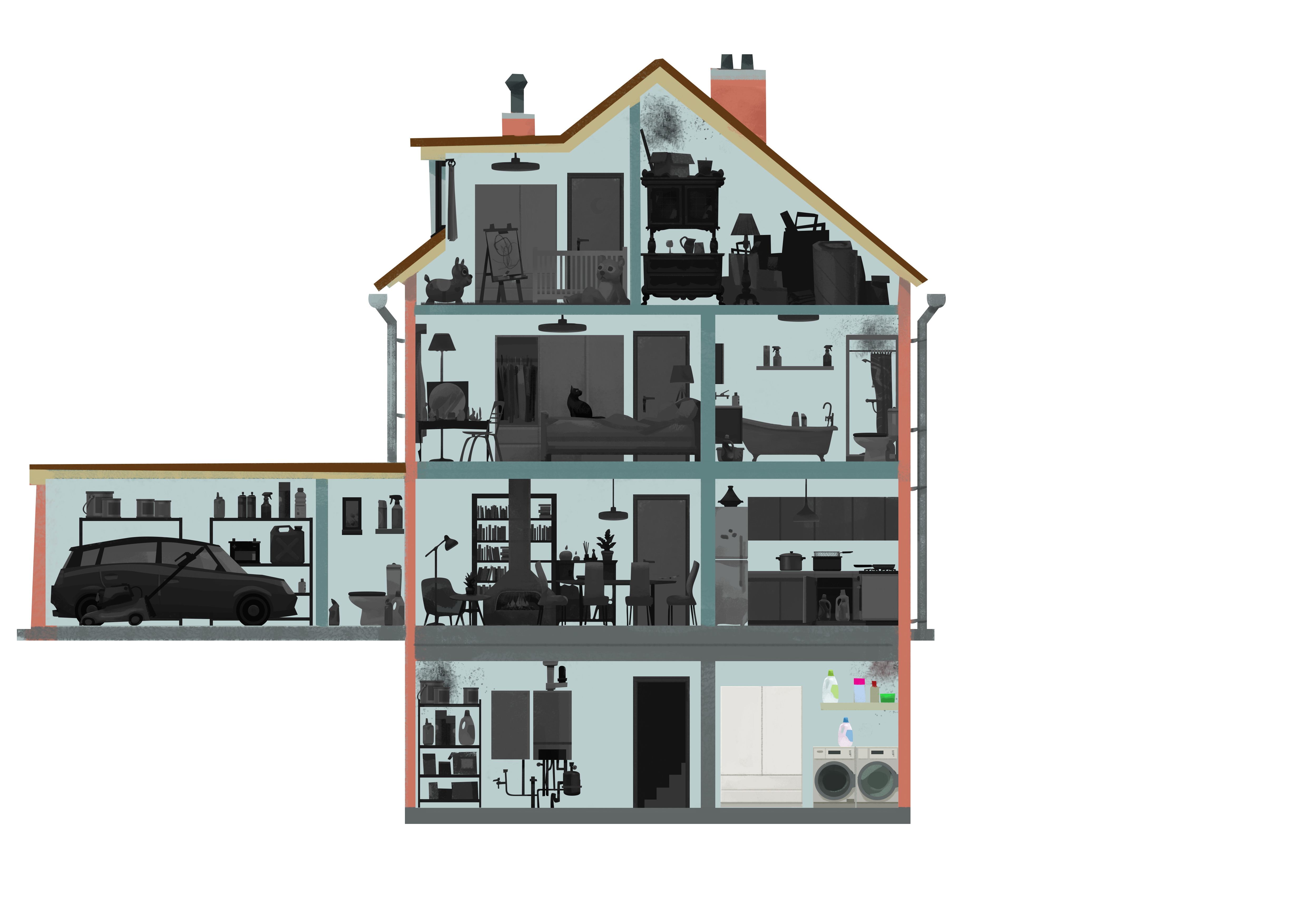 vervuilende stoffen in berging